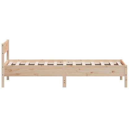 Bed Frame with Headboard 100x200 cm Solid Wood Pine