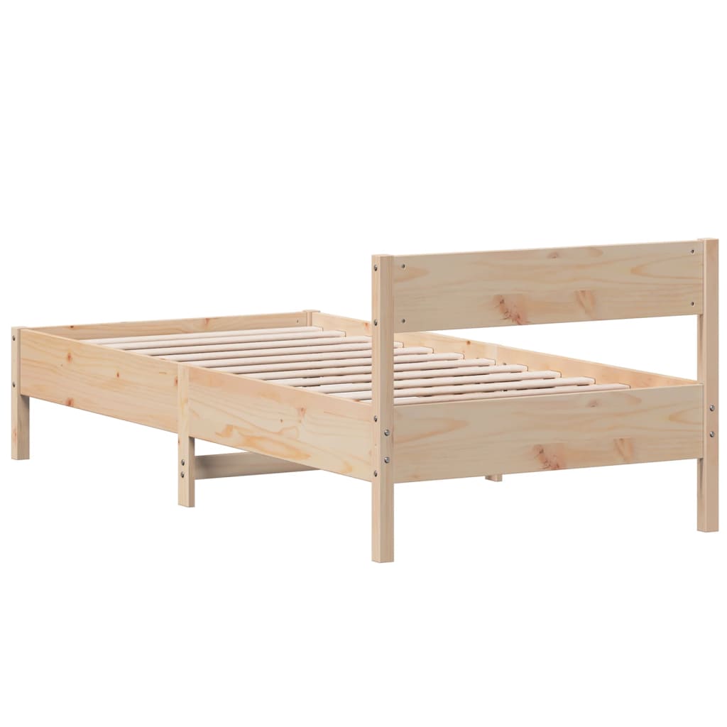 Bed Frame with Headboard 100x200 cm Solid Wood Pine