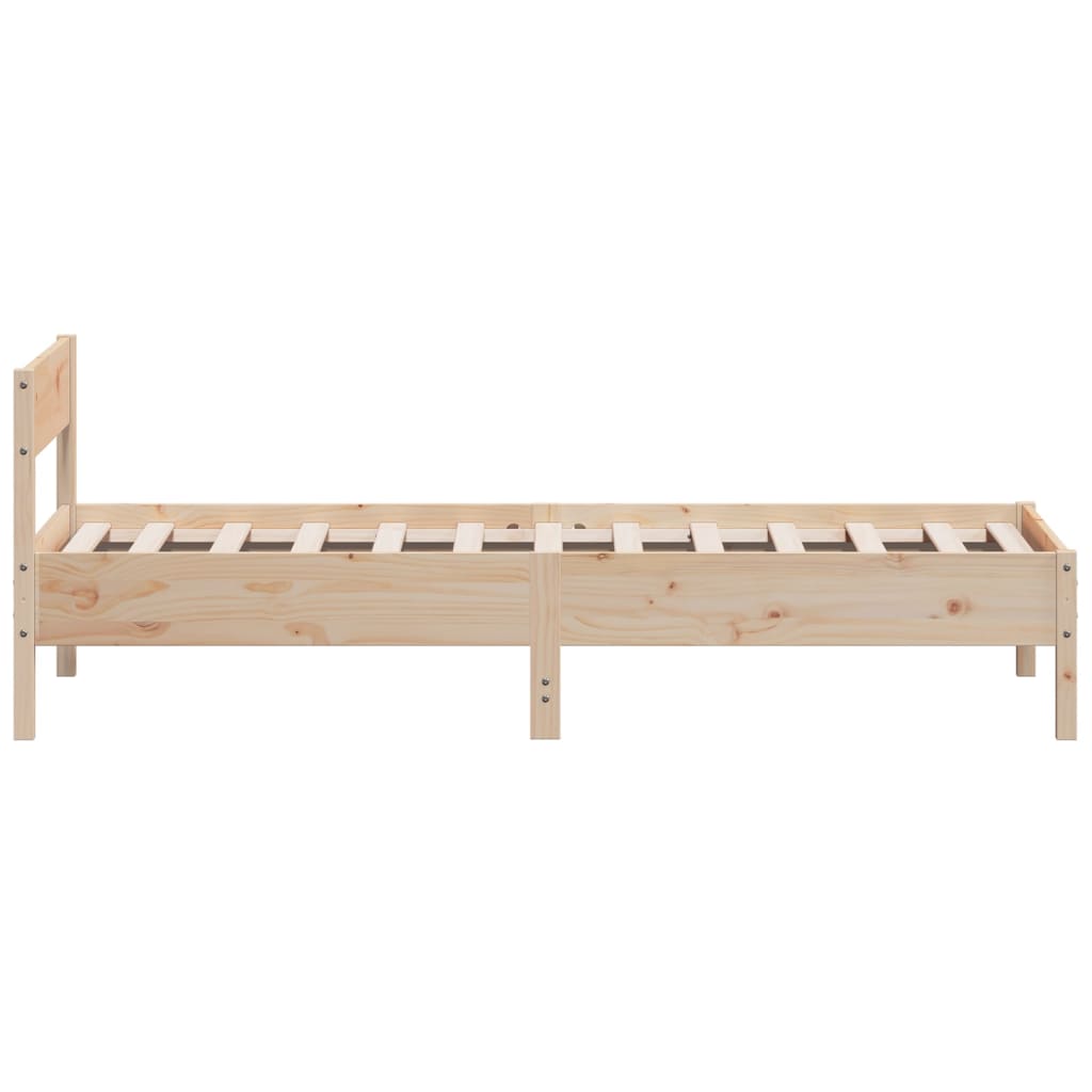 Bed Frame with Headboard 90x200 cm Solid Wood Pine