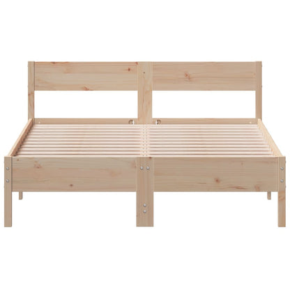 Bed Frame with Headboard 140x190 cm Solid Wood Pine