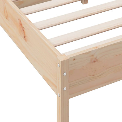 Bed Frame with Headboard 140x190 cm Solid Wood Pine