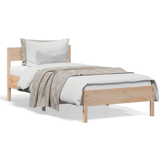 Bed Frame with Headboard 90x190 cm Single Solid Wood Pine