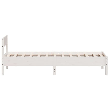 Bed Frame without Mattress White 90x190 cm Single Solid Wood Pine