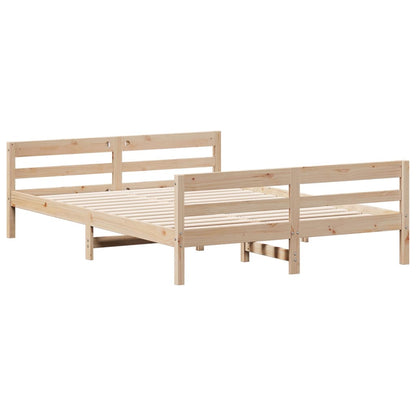 Bed Frame with Headboard 120x200 cm Solid Wood Pine