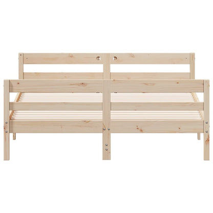 Bed Frame with Headboard 120x200 cm Solid Wood Pine