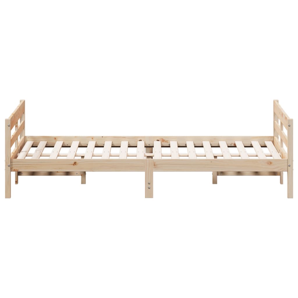 Bed Frame with Headboard 120x200 cm Solid Wood Pine