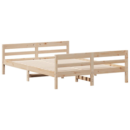 Bed Frame with Headboard 120x200 cm Solid Wood Pine