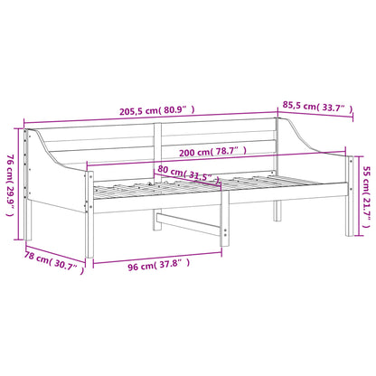 Day Bed Wax Brown 80x200 cm Solid Wood Pine