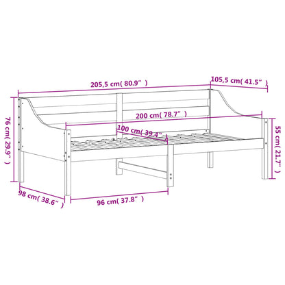 Day Bed 100x200 cm Solid Wood Pine