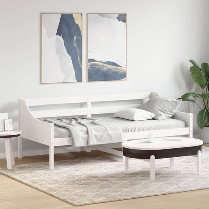 Day Bed White 100x200 cm Solid Wood Pine