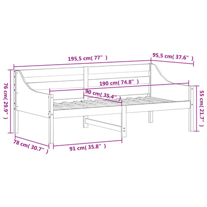 Day Bed 90x190 cm Solid Wood Pine