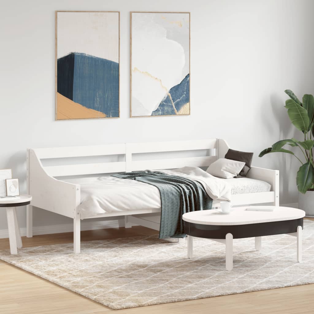 Day Bed White 90x190 cm Solid Wood Pine