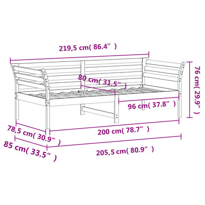 Day Bed White 80x200 cm Solid Wood Pine