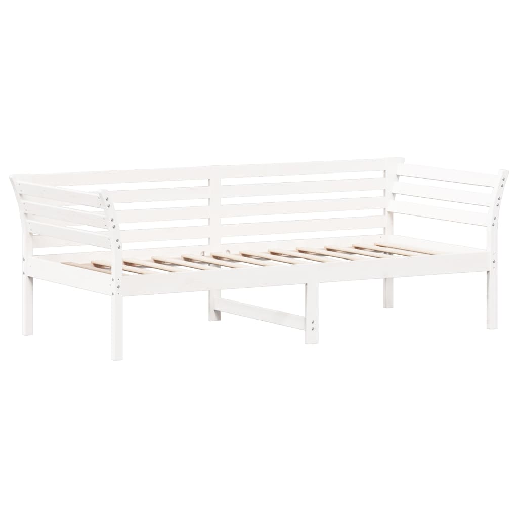 Day Bed White 100x200 cm Solid Wood Pine