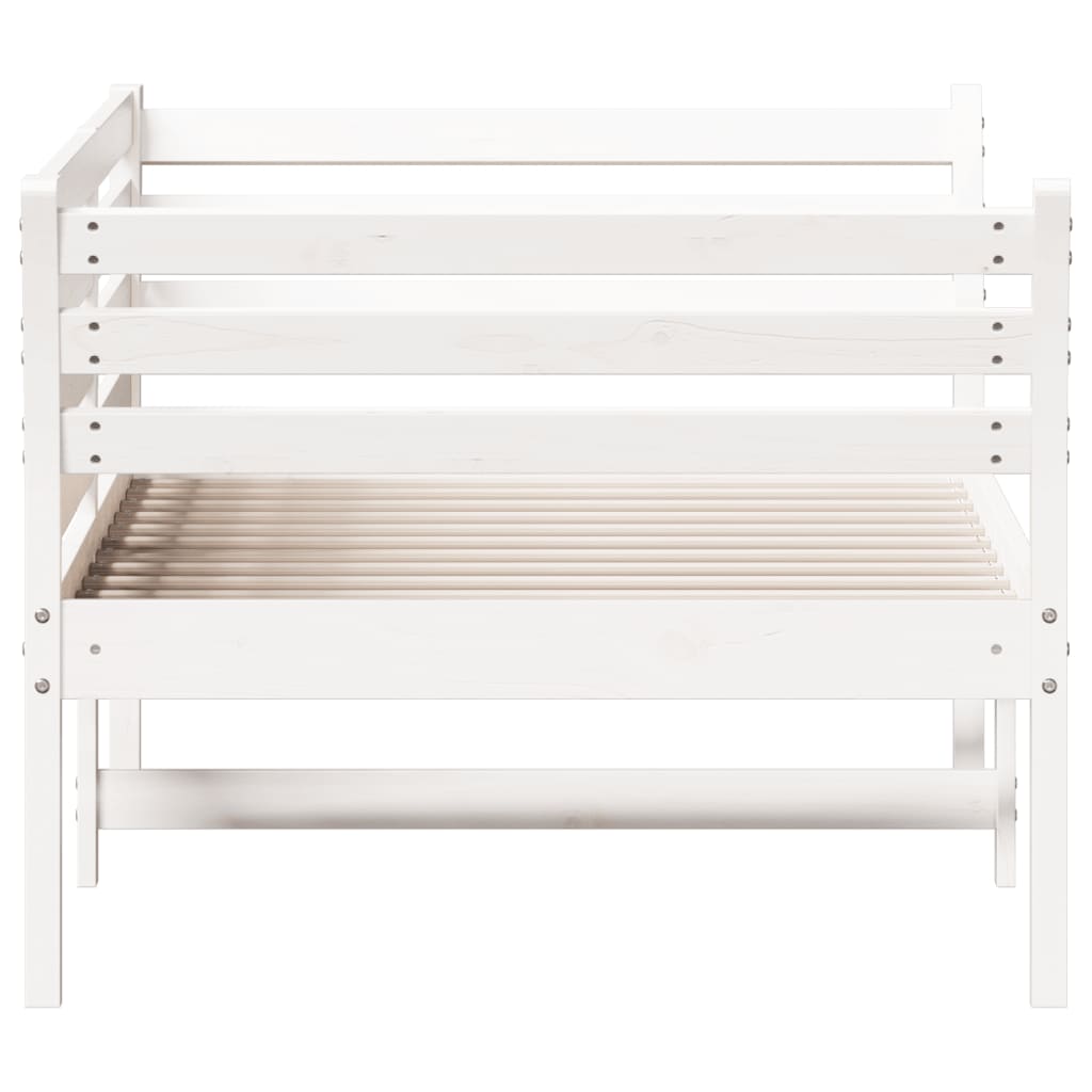 Day Bed White 100x200 cm Solid Wood Pine