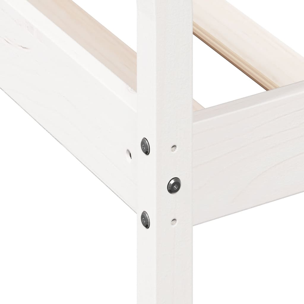 Day Bed White 100x200 cm Solid Wood Pine