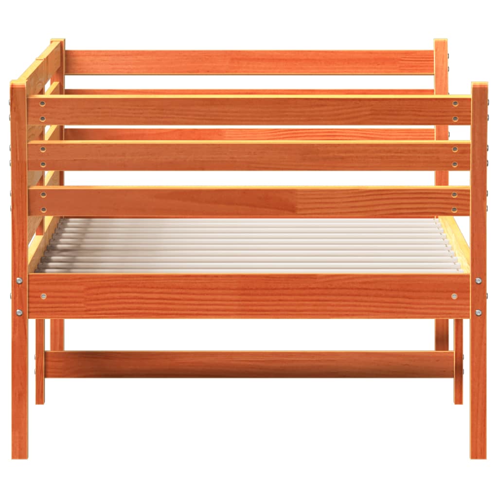 Day Bed Wax Brown 100x200 cm Solid Wood Pine