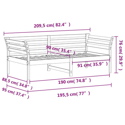 Day Bed White 90x190 cm Solid Wood Pine