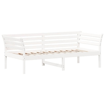 Day Bed without Mattress White 75x190 cm Small Single Solid Wood Pine