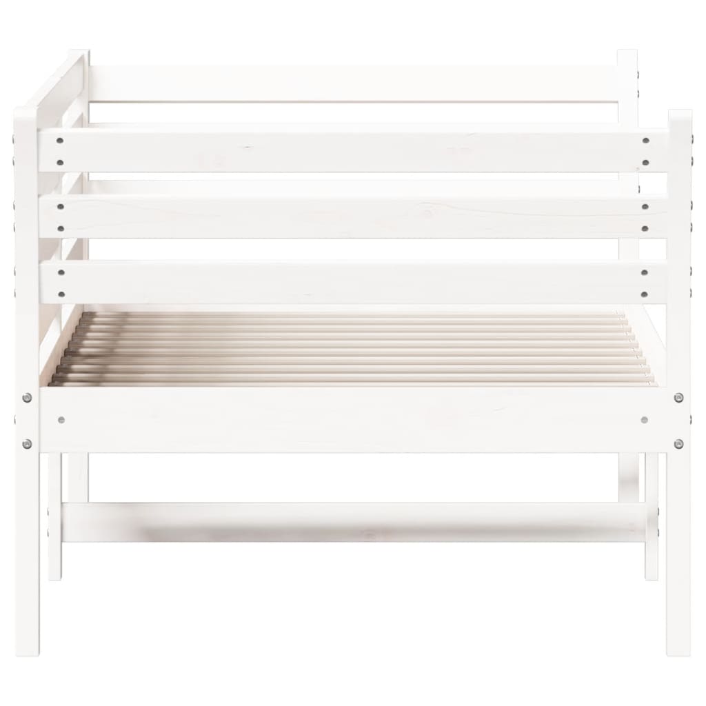 Day Bed without Mattress White 75x190 cm Small Single Solid Wood Pine