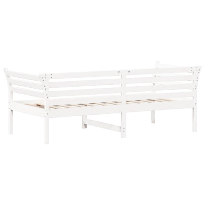 Day Bed without Mattress White 75x190 cm Small Single Solid Wood Pine