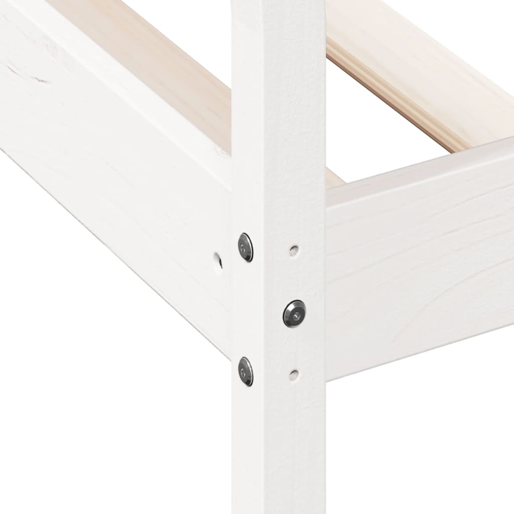 Day Bed without Mattress White 75x190 cm Small Single Solid Wood Pine