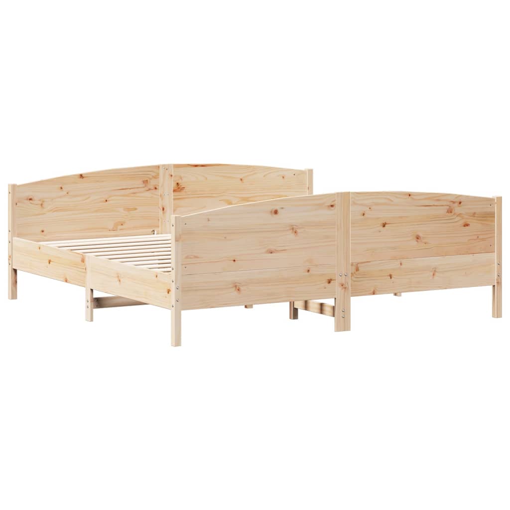 Bed Frame with Headboard 200x200 cm Solid Wood Pine