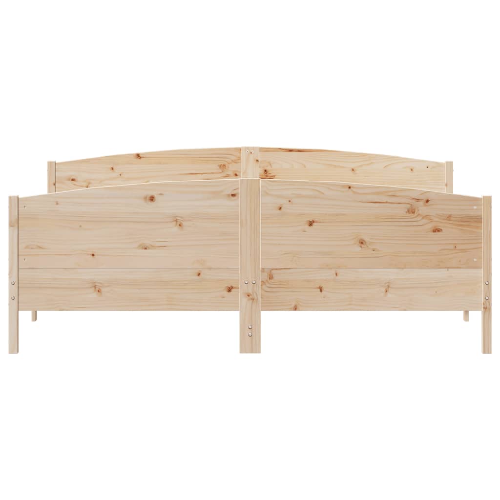 Bed Frame with Headboard 200x200 cm Solid Wood Pine