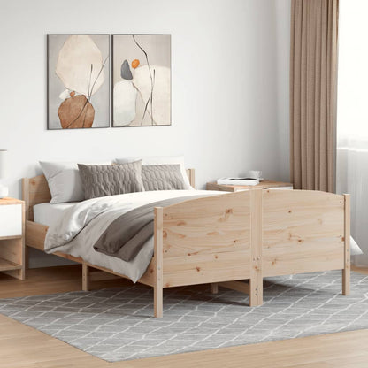 Bed Frame with Headboard 150x200 cm King Size Solid Wood Pine