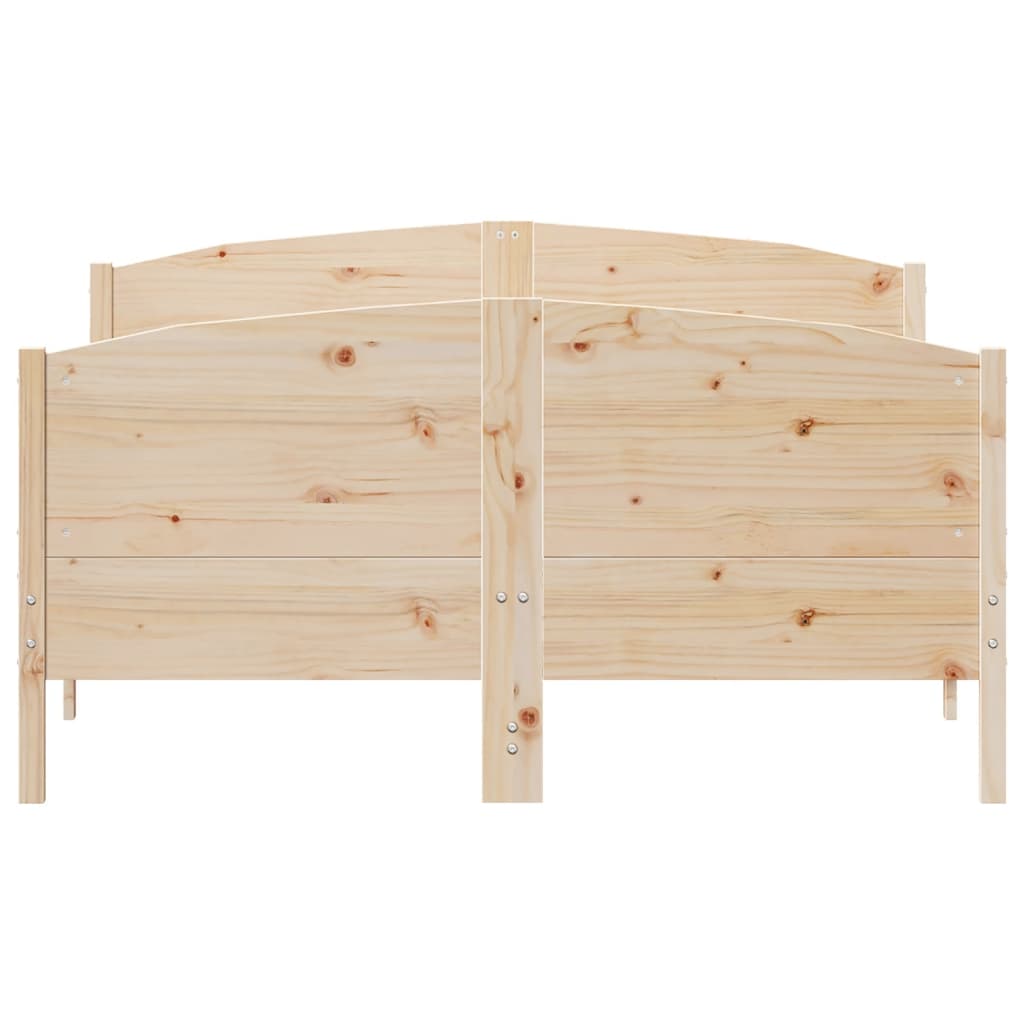 Bed Frame with Headboard 150x200 cm King Size Solid Wood Pine