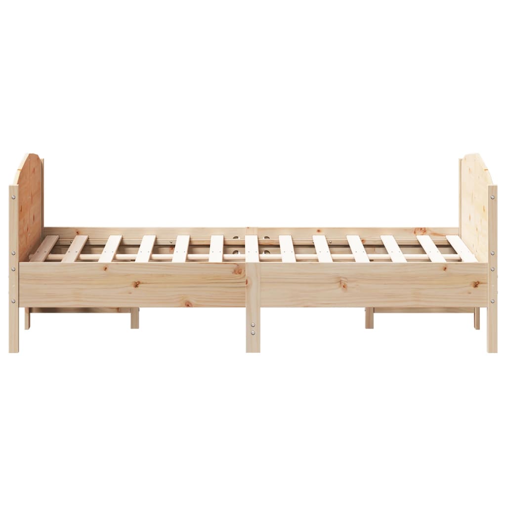 Bed Frame with Headboard 150x200 cm King Size Solid Wood Pine