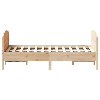 Bed Frame with Headboard 150x200 cm King Size Solid Wood Pine