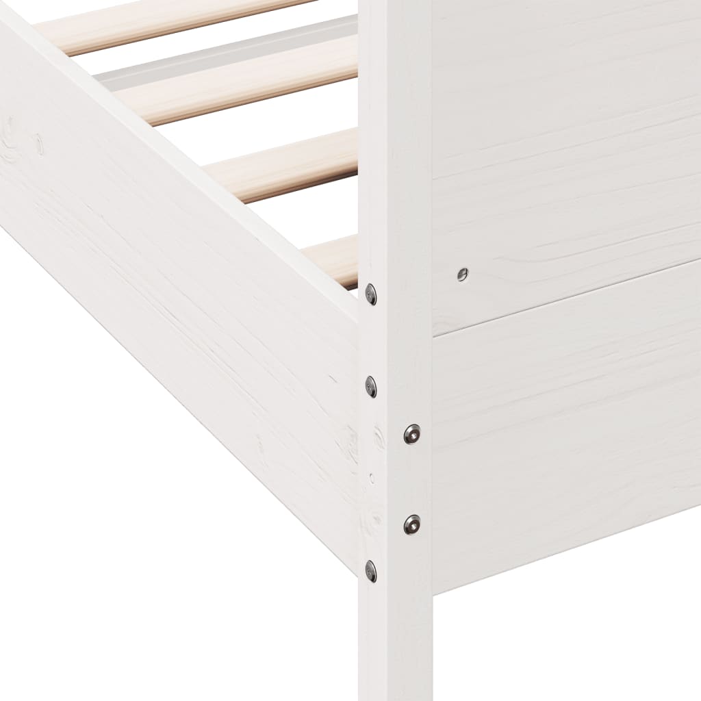 Bed Frame without Mattress White 120x200 cm Solid Wood Pine