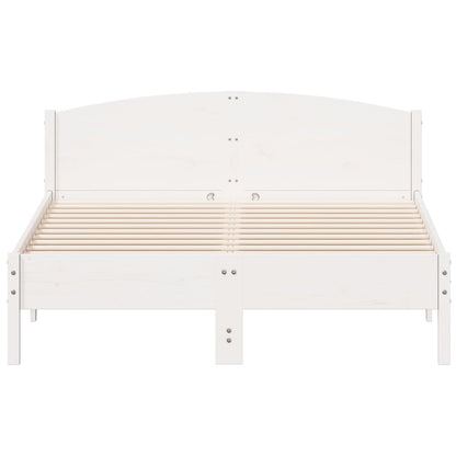 Bed Frame without Mattress White 160x200 cm Solid Wood Pine