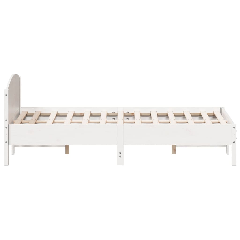 Bed Frame without Mattress White 160x200 cm Solid Wood Pine