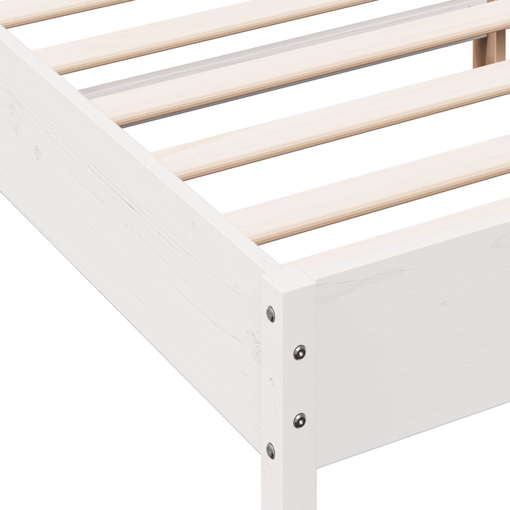 Bed Frame without Mattress White 160x200 cm Solid Wood Pine