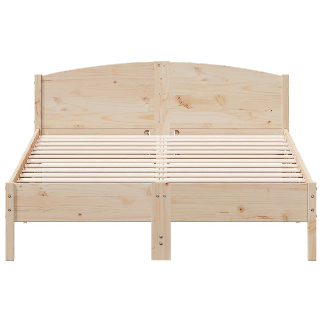 Bed Frame with Headboard 150x200 cm King Size Solid Wood Pine