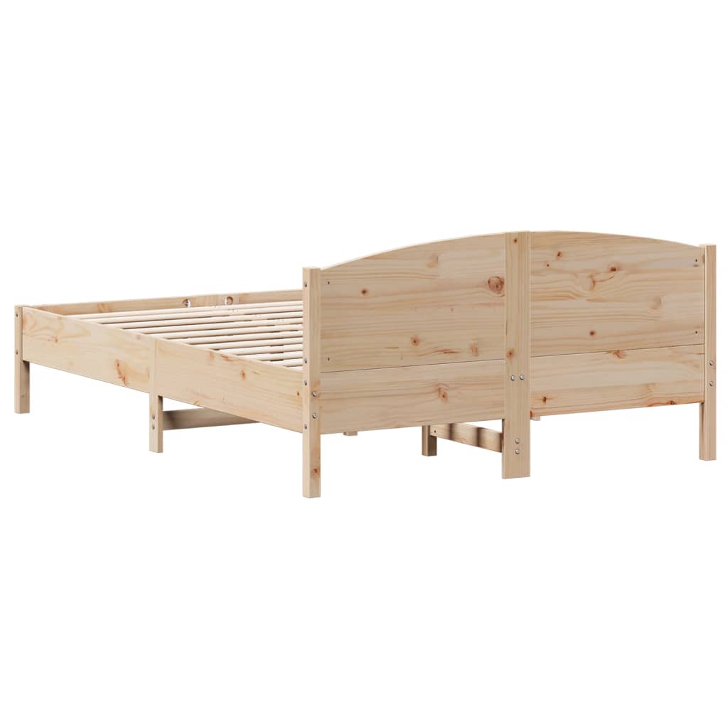 Bed Frame with Headboard 150x200 cm King Size Solid Wood Pine