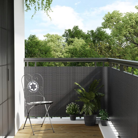 Balcony Screen Anthracite 400x90 cm Poly Rattan