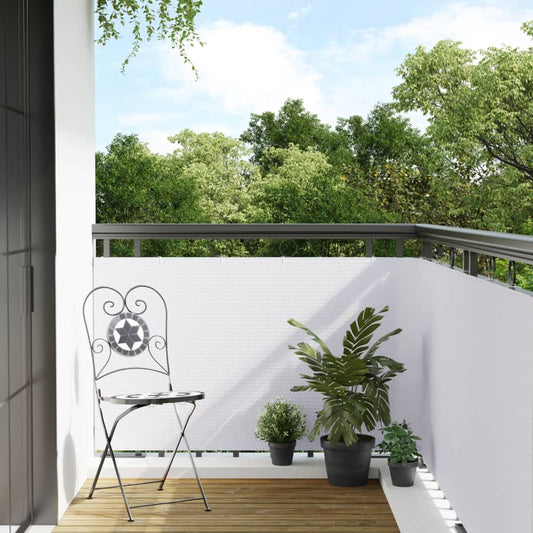 Balcony Screen White 400x80 cm Poly Rattan