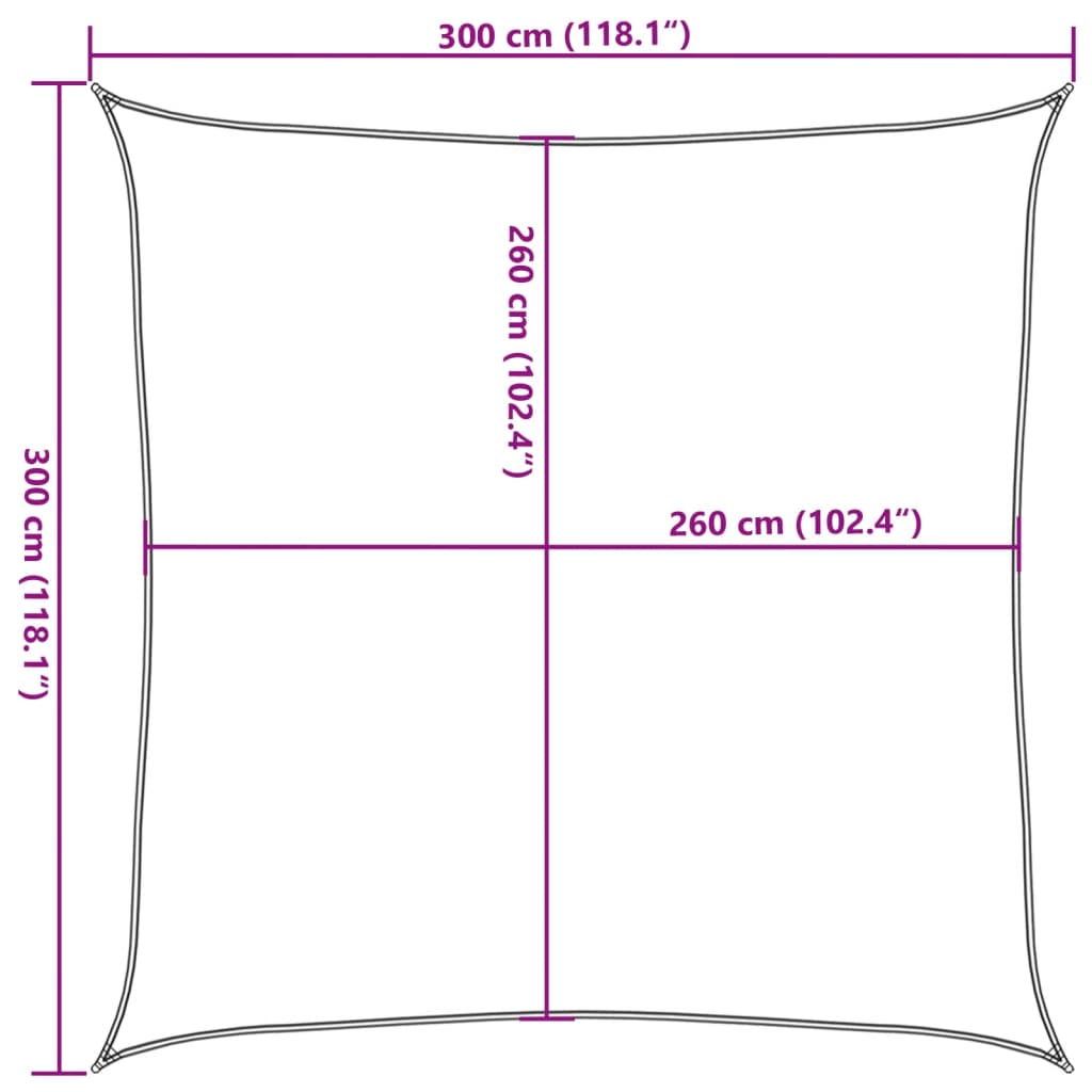 Sun Shade Sail Light Grey 3x3 m 100% Polyester Oxford