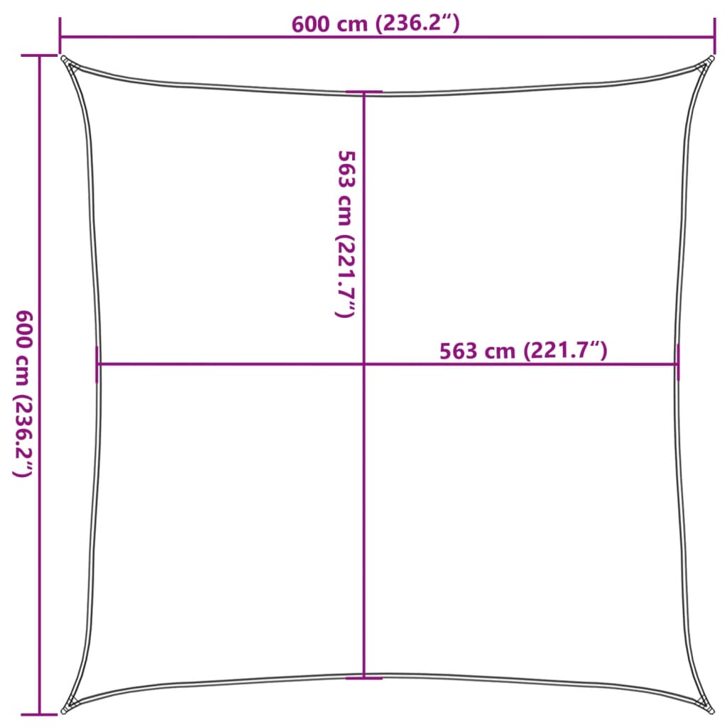 Sun Shade Sail Sand 6x6 m 100% Polyester Oxford