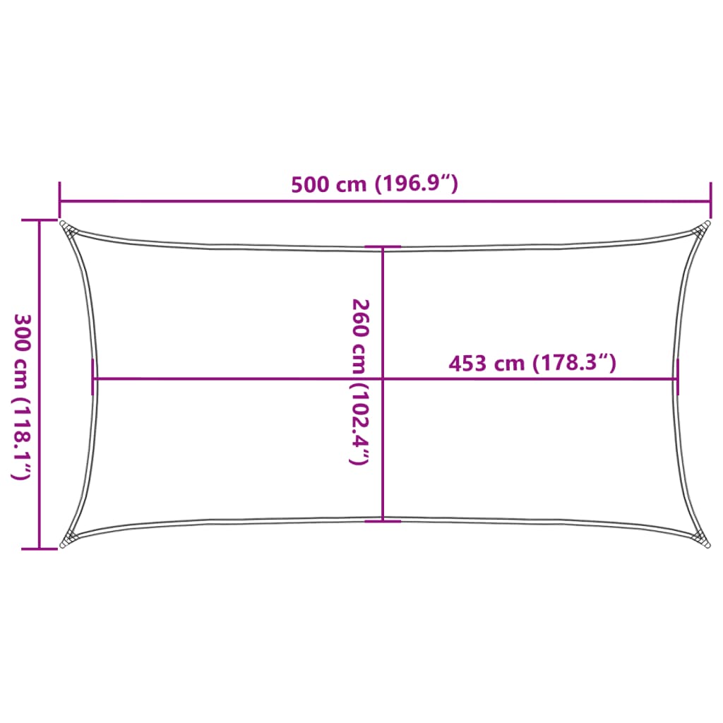 Sun Shade Sail Sand 5x3 m 100% Polyester Oxford