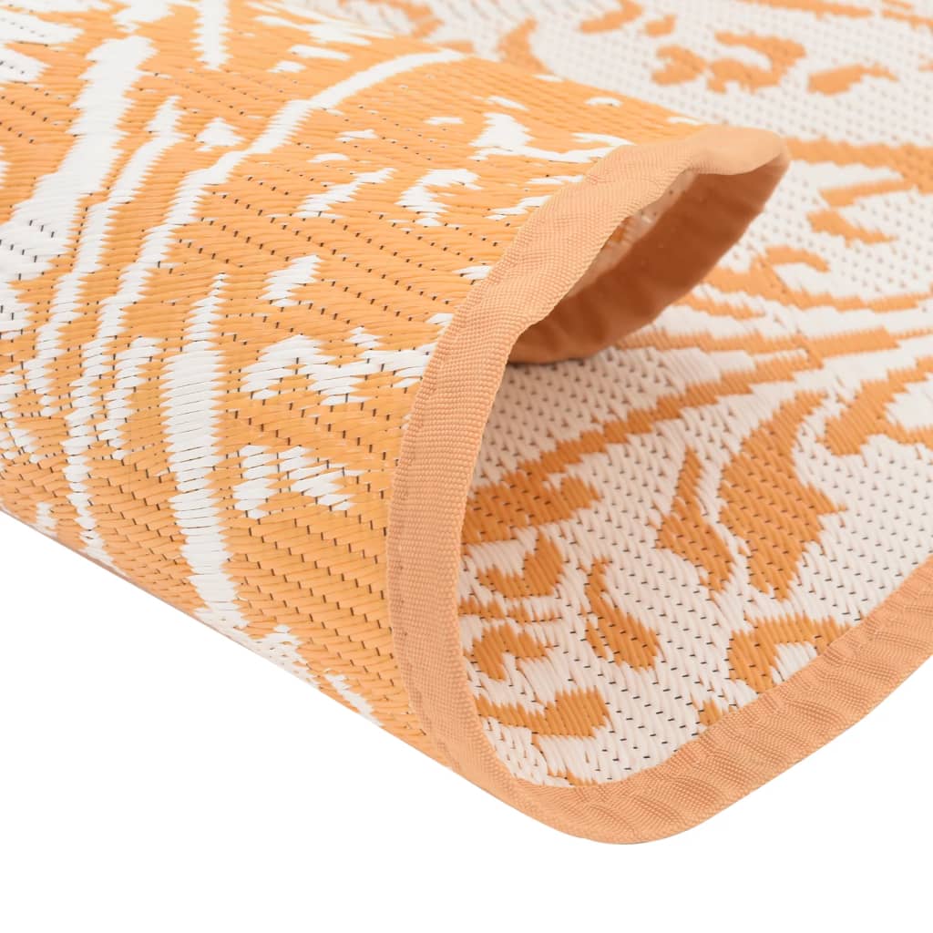 Outdoor Carpet Orange and White Ø200 cm PP