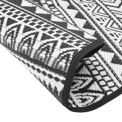 Outdoor Carpet Black Ø160 cm PP