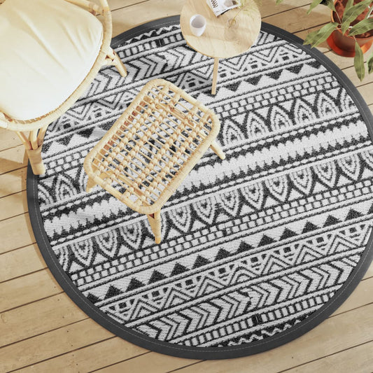 Outdoor Carpet Black Ø160 cm PP