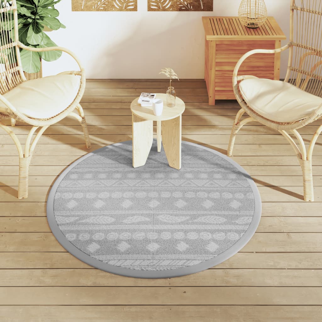 Outdoor Carpet Grey Ø120 cm PP