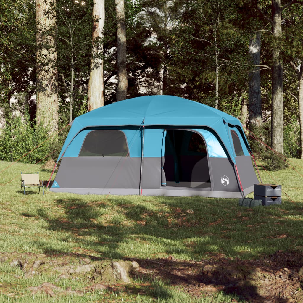 Family Tent Cabin 10-Person Blue Waterproof