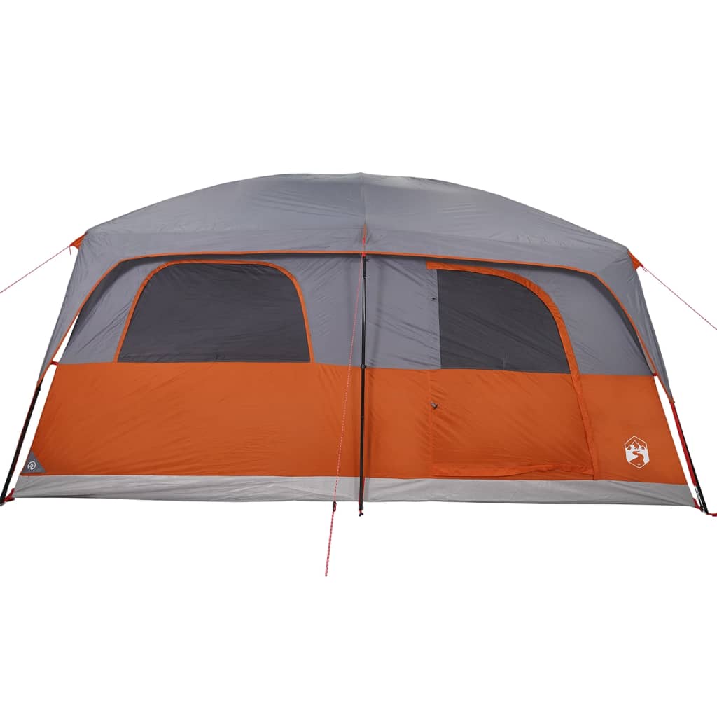 Family Tent Cabin 10-Person Grey and Orange Waterproof