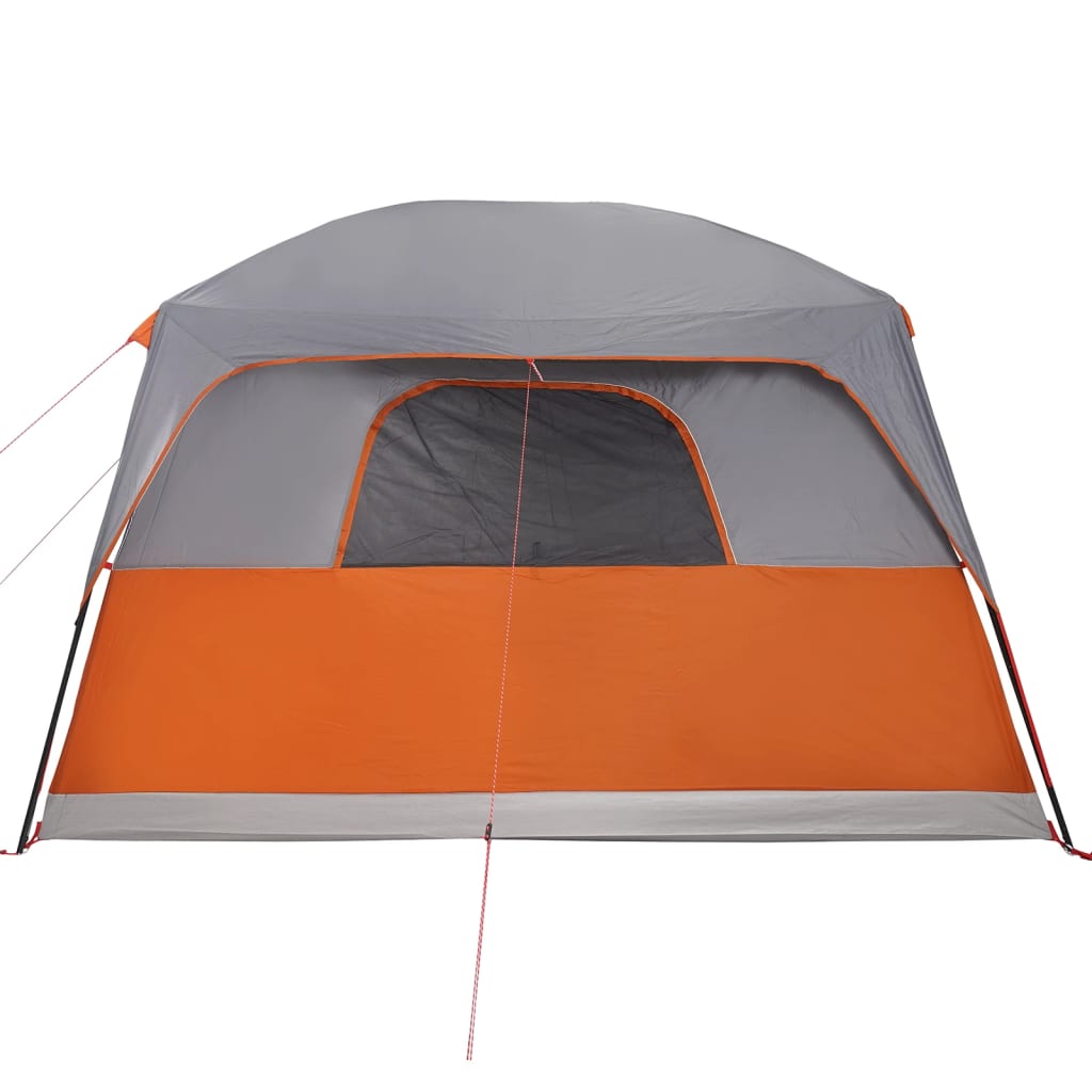 Family Tent Cabin 10-Person Grey and Orange Waterproof